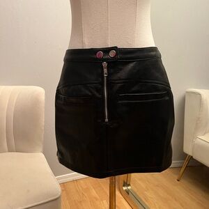 Princess Polly Test Drive Mini Skirt Black Faux Leather